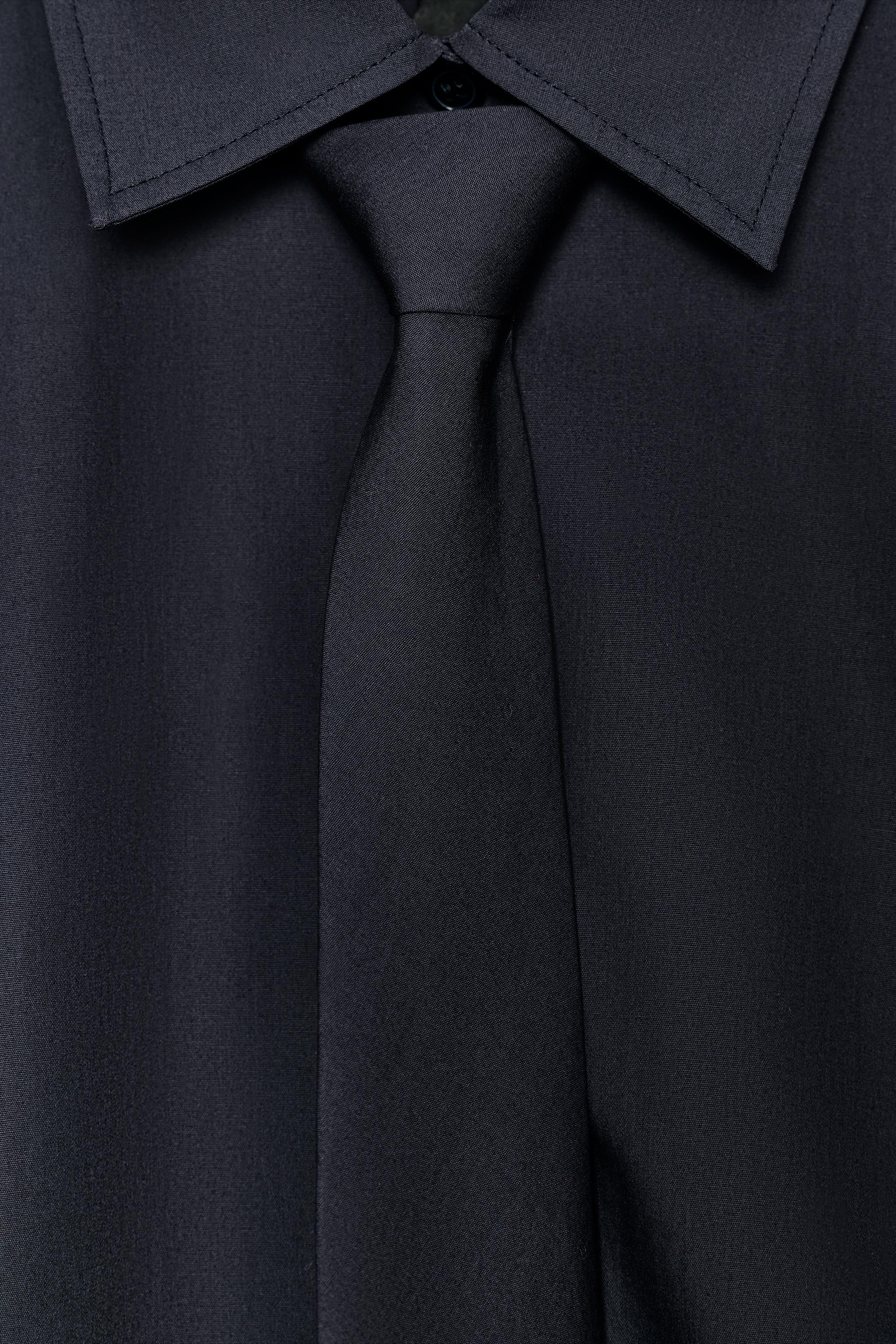 ZW COLLECTION POPLIN TIE SHIRT